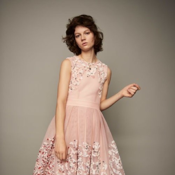 Maje Dresses & Skirts - MAJE stunning, embroidered pink dress summery and floral